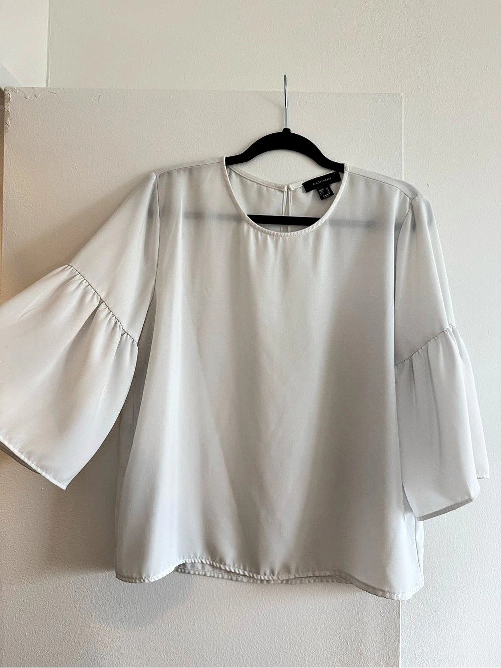 Atmosphere White Bell Sleeve Blouse; Size Medium